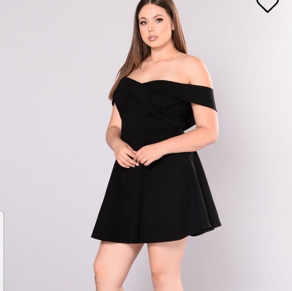 BLACK, OFF SHOULDER DRESS - Picture 2 of 6
